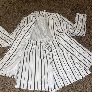 Striped blazer & short set